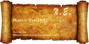 Nyers Euniké névjegykártya